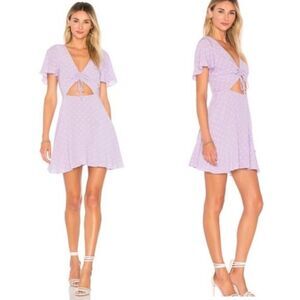 🎀 REVOLVE X privacy please xs cut out polka dot short sleeve mini dress